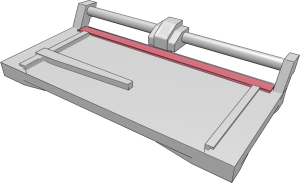 Aufbau Rollenschneider: Anpressschiene