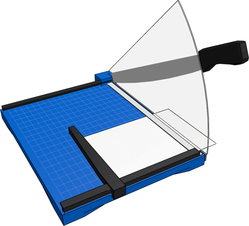 Papierschneidemaschine mit Hebel